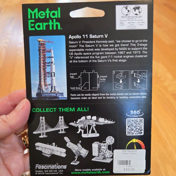 Space Metal Earth Lot of 2 Kits Apollo Saturn V + Lunar Module Steel Models NEW - Picture 4 of 5